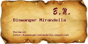 Biswanger Mirandella névjegykártya